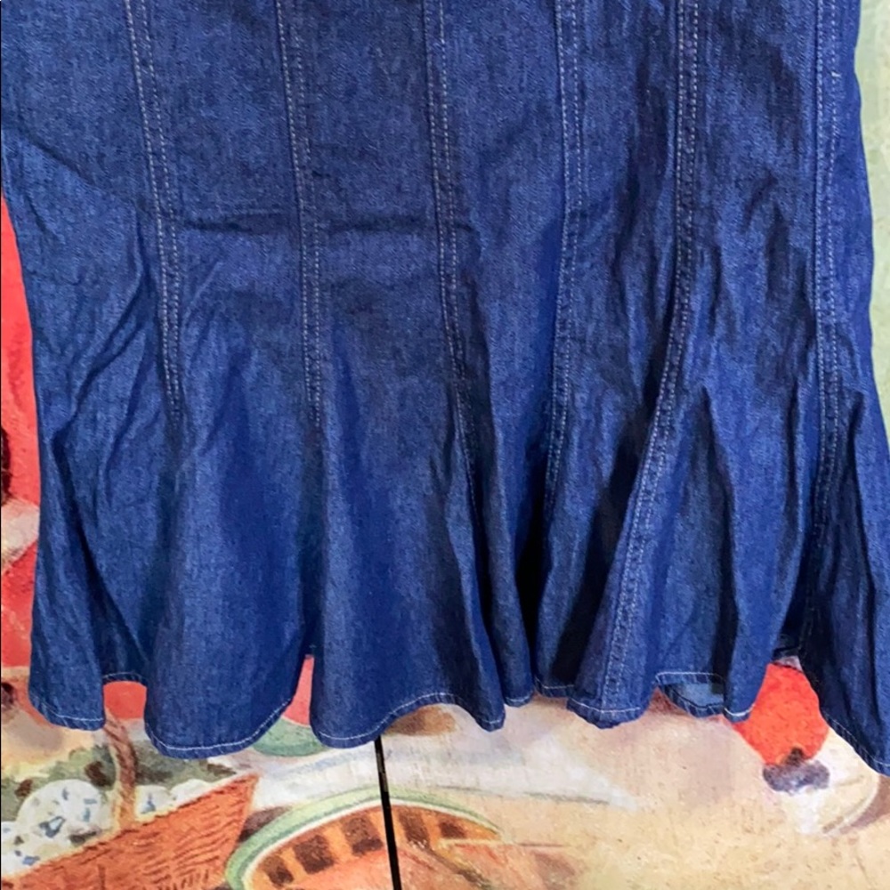 NWT denim jeannfishtail skirt w elastic waist - Picture 3 of 7